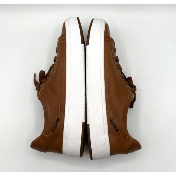 KIZIK Vegas Sneakers Size Men's 6.5/Women's 8 Chestnut Leather Lace Up Shoes - Picture 6 of 9